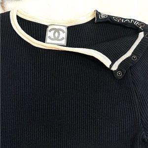 Chanel Sport Vintage 08P ribbed long sleeve top